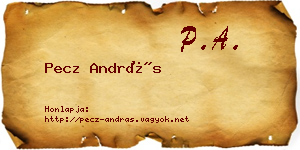 Pecz András névjegykártya
